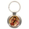 Porte-clés en métal couleur argenté de forme ronde Ø 3.8 cm. Livré en boite cadeaux. Existe avec différents Saints.