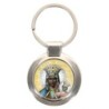 Porte-clés en métal couleur argenté de forme ronde Ø 3.8 cm. Livré en boite cadeaux. Existe avec différents Saints.