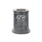 Brûle-encens photophore en stéatite ajourée Arbre de Vie, avec grille et bougie, H 10 cm, Ø 9 cm. Livré en boîte.