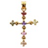 Croix en plaqué or avec OZ multicolore H 2 cm Livré en boite