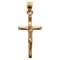Croix avec Christ en plaque or H. 2 cm. Livré en boite