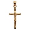 Croix avec Christ en plaque or H. 2 cm. Livré en boite