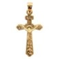 Croix avec Christ en plaqué or H. 2 cm. Livré en boite