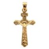 Croix avec Christ en plaqué or H. 2 cm. Livré en boite