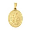 Médaille en acier inoxydable de couleur dorée, H. 2.1 cm. Existe avec différents Saints