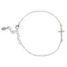 Bracelet en argent 925°/°° ajustable avec croix OZ (1.67 g) Livré en boite