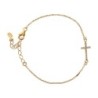 Bracelet en plaqué or ajustable avec croix OZ. Livré en boite