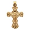 Croix large avec Christ en plaqué or H. 2 cm. Livré en boite