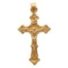 Croix forme baroque avec Christ en plaqué or H 2.6 cm. Livré en boite