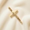 Croix biseautée avec Christ en plaqué or H. 3 cm. Livré en boite