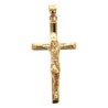 Croix biseautée avec Christ en plaqué or H. 3 cm. Livré en boite