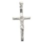 Croix biseautée avec Christ en argent 925 °/°° H. 3 cm. (1.92 g) Livré en boite