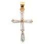 Croix en plaqué or avec OZ H 1.9 cm Livré en boite
