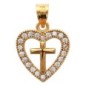 Médaille forme cœur en plaqué or avec OZ H 1.2 cm. Livré en boite
