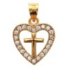 Médaille forme cœur en plaqué or avec OZ H 1.2 cm. Livré en boite