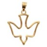 Pendentif colombe ajouré en plaqué or H. 2 cm. Livré en boite