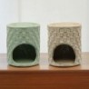 Brûle-parfum en céramique décor en relief, H 7,5 cm, Ø 6.50 cm. LOT DE 20 ASSORTIS