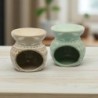 Brûle-parfum en céramique décor en relief, H 7,5 cm, Ø 7 cm LOT DE 20 ASSORTIS