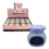 Brûle-parfum en céramique décor en relief, H 7,5 cm, Ø 7 cm LOT DE 20 ASSORTIS