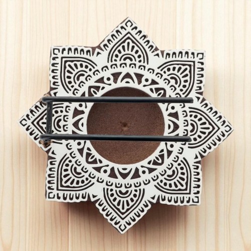 Bruleur de Palo Santo en bois forme étoile Ø 12 cm BOITE DE 4