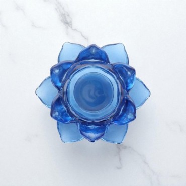 Bougeoir en verre forme fleur de lotus Ø 11 cm