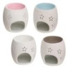 Brûle-parfum en céramique décor ange, H 8,5 cm, Ø 7,5 cm. Lot de 4 assortis