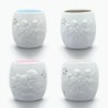 Brûle-parfum en céramique décor ange, H 8,5 cm, Ø 7,5 cm. Lot de 4 assortis