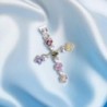 Croix en argent 925°/°° avec OZ multicolore H 2 cm (1.20 g) Livré en boite
