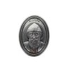 Plaque auto ovale H. 3.8 cm en metal couleur argentee. Plusieurs saints.