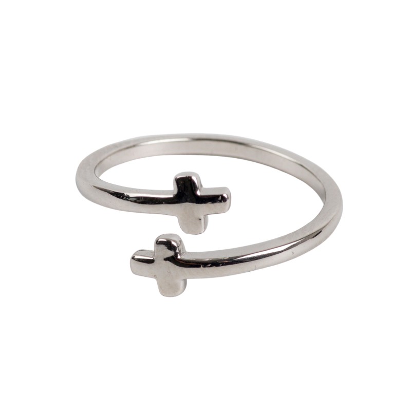 Bague ajustable en argent 925, disponible en 2 tailles. Livrée en boîte.