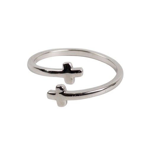 Bague ajustable en argent 925, disponible en 2 tailles. Livrée en boîte.