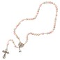 Chapelet de toutes les Mères sur corde grains en bois Ø 8 mm et croix avec Christ