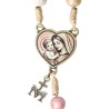 Chapelet de toutes les Mères sur corde grains en bois Ø 8 mm et croix avec Christ