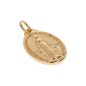 Médaille en plaqué or de la Vierge Miraculeuse, texte en Français, H. 2.5 cm. Livrée en boite.