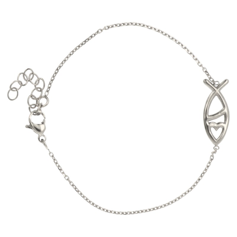 Bracelet ajustable en acier inoxydable avec l’Ictus de couleur argentée.