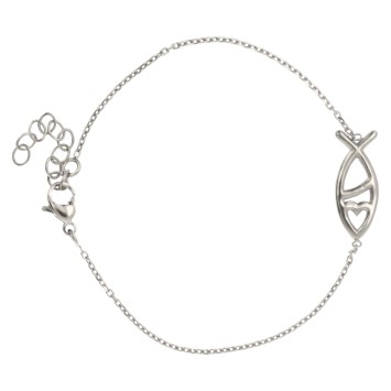Bracelet ajustable en acier inoxydable avec l’Ictus de couleur argentée.