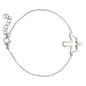 Bracelet sur chaîne ajustable avec colombe ajourée en acier inoxydable argenté.