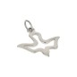 Pendentif colombe ajourée en acier inoxydable de couleur argentée, H. 1.5 cm.