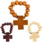 Dizainier sur corde en bois differentes couleurs Ø 7 mm, croix bois.