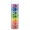 Bougie en verre teintee dans la masse H. 21 cm, Ø 6 cm - 7 Archanges + autocollant