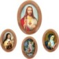 Plaque auto en bois d olivier forme ovale H. 4 x 3 cm avec resine de