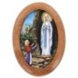 Plaque auto en bois d olivier forme ovale H. 4 x 3 cm avec resine de