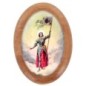 Plaque auto en bois d olivier forme ovale H. 4 x 3 cm avec resine de