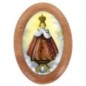 Plaque auto en bois d olivier forme ovale H. 4 x 3 cm avec resine de