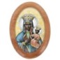 Plaque auto en bois d olivier forme ovale H. 4 x 3 cm avec resine de