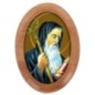 Plaque auto en bois d olivier forme ovale H. 4 x 3 cm avec resine de