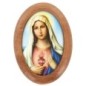 Plaque auto en bois d olivier forme ovale H. 4 x 3 cm avec resine de