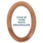 Plaque auto en bois d olivier forme ovale H. 4 x 3 cm avec resine de