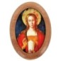 Plaque auto en bois d olivier forme ovale H. 4 x 3 cm avec resine de