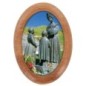 Plaque auto en bois d olivier forme ovale H. 4 x 3 cm avec resine de